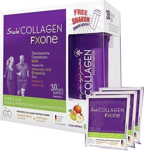 Suda Collagen Fxone Apple 13 gr x 30 Saşe + Shaker Hediyeli