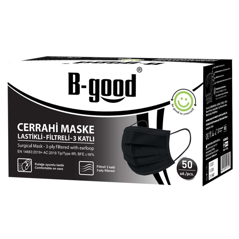 Bgood Cerrahı Maske Dokme 50 Lı Sıyah