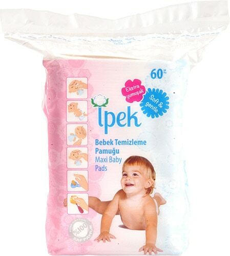 İpek Maxi Bebek Temizleme Pamuğu 60'lı