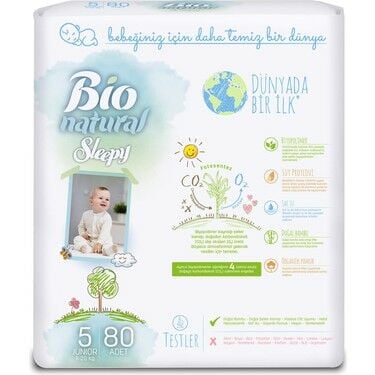 Sleepy Jumbo Bio Natural 5 Junior 80 Adet 4'lü