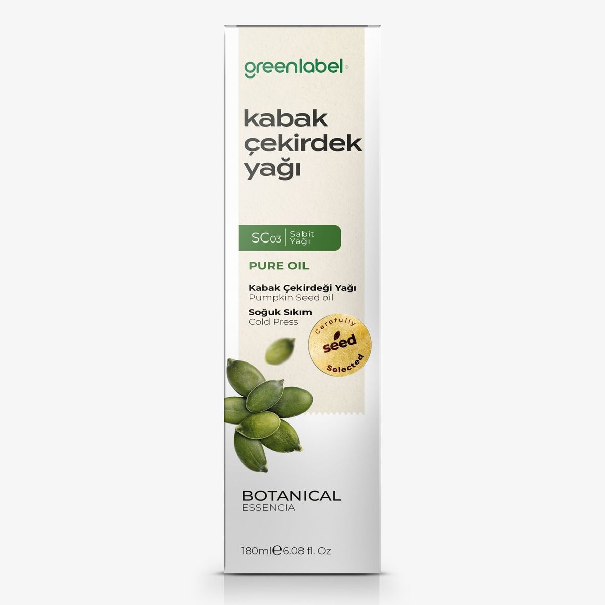 Greenlabel Kabak Çekirdeği Yağı Soğuk Sıkım %100 Doğal ve Saf 180 ml