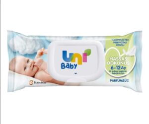 SKT:12/2023 Uni Baby Hassas Dokunuş Islak Mendil 6-12 Ay 52 Adet