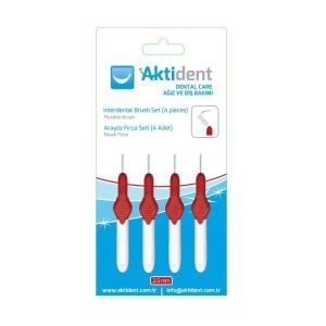 Aktident Orid Arayüz Fırçası 2,5 mm Kırmızı 4'lü