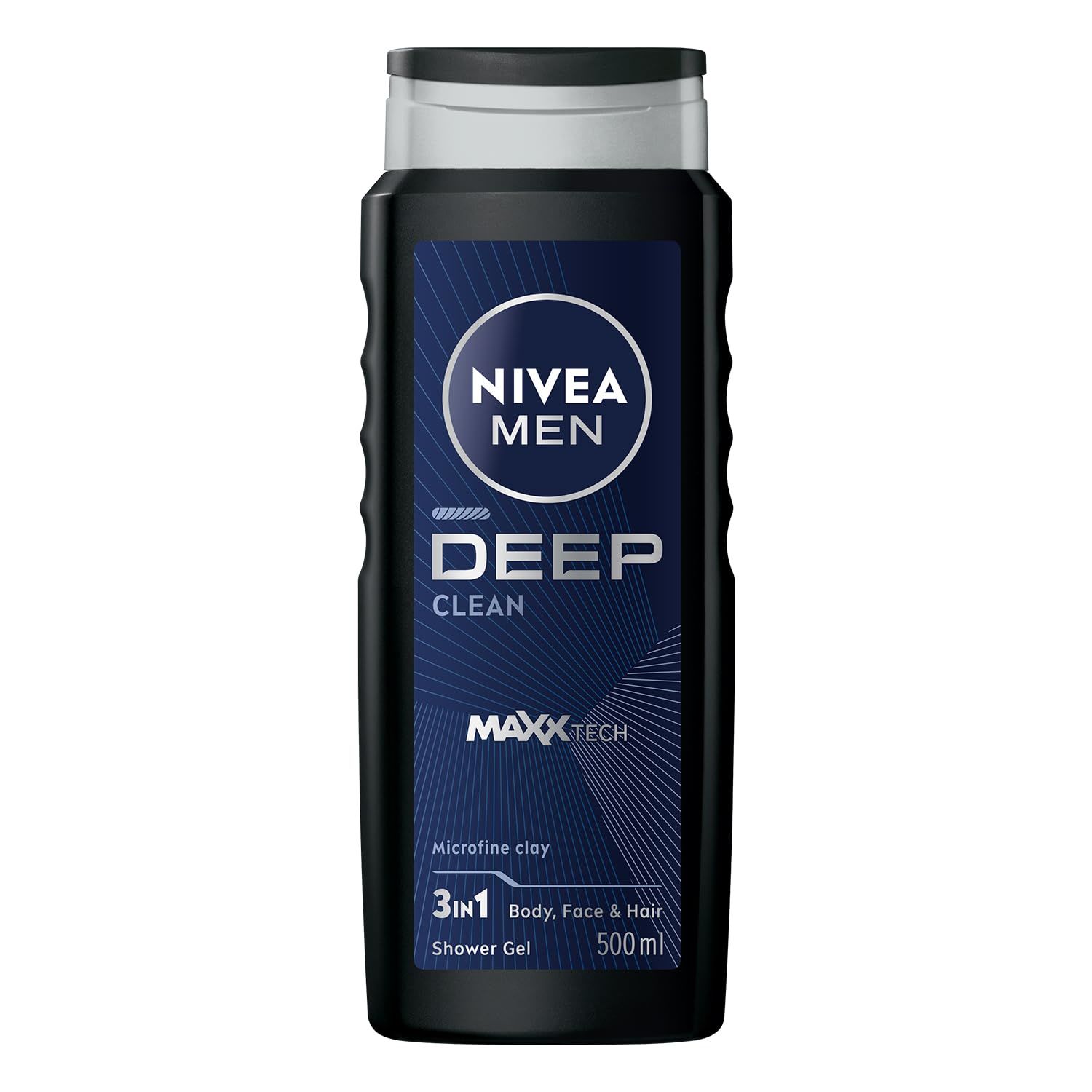 Nivea Men Deep Dimension 3 ü 1 Arada Vücut Saç ve Yüz İçin Pratik Kullanım Erkek Duş Jeli 500 ml