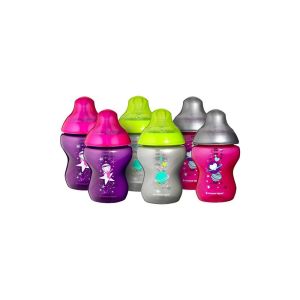 Tommee Tippee PP Biberom Closer To Nature Yavaş Akış Kız Biberon 0+ Ay 260 ml - 6 Adet