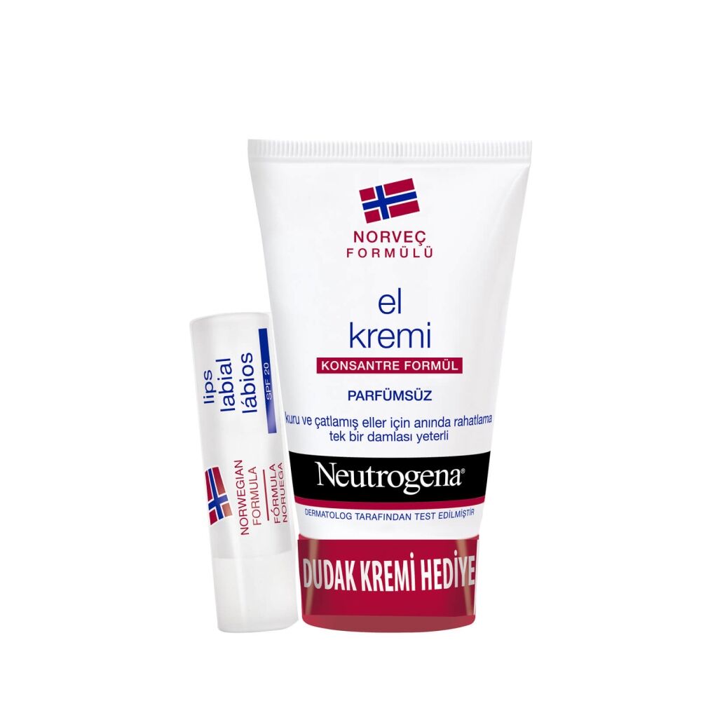 Neutrogena El Kremi Parfümsüz 75 ml + Dudak Koruyucu Hediyeli
