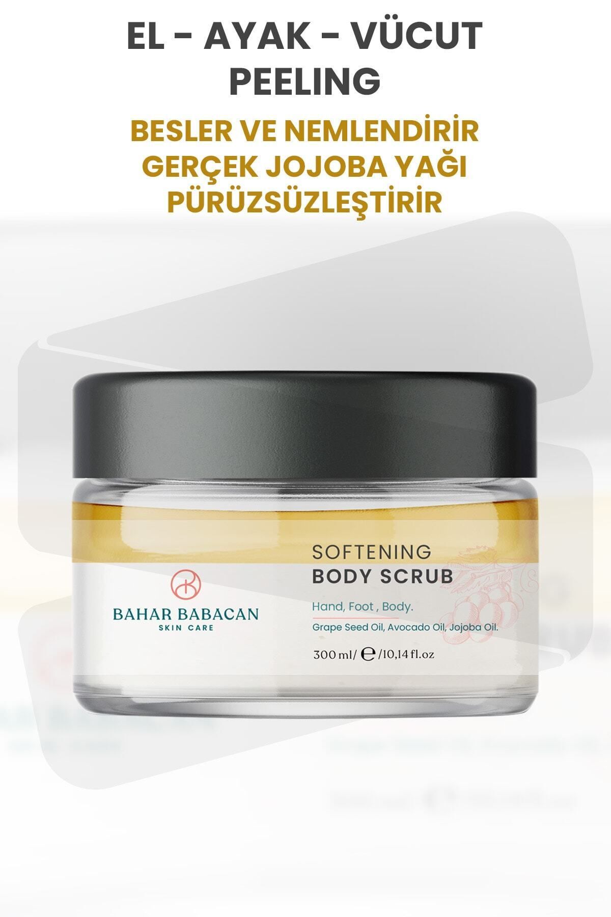 Bahar Babacan Jojoba Yağı Özütü Mineral Tuz Yumuşatıcı Etkili El Ayak Vücut Peeling 300 ml