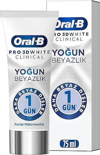 Oral-B Pro 3D White Clinical Yoğun Beyazlık Diş Macunu Parlak Beyaz 75 ml