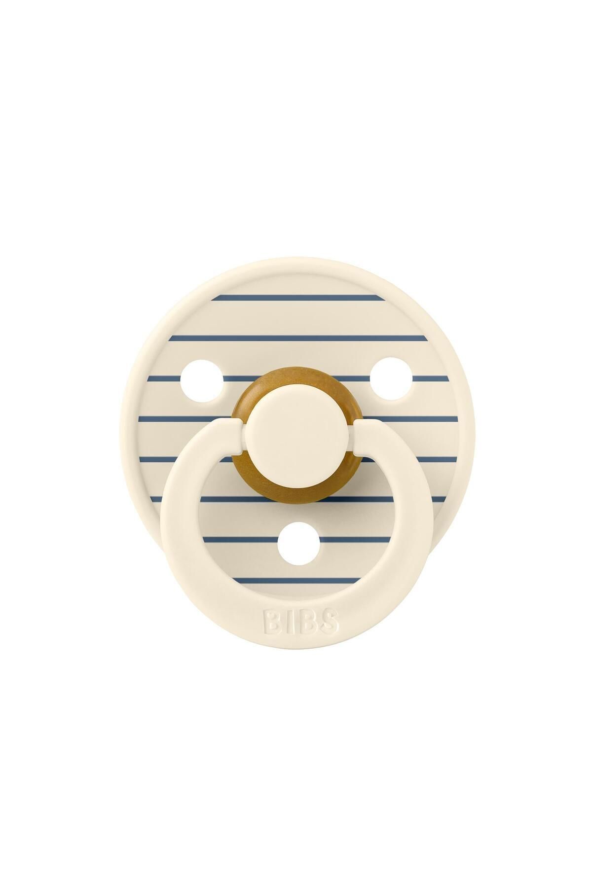 Bibs Studio Colour Pin Kauçuk Emzik - Ivory /Steel 6-18 Ay
