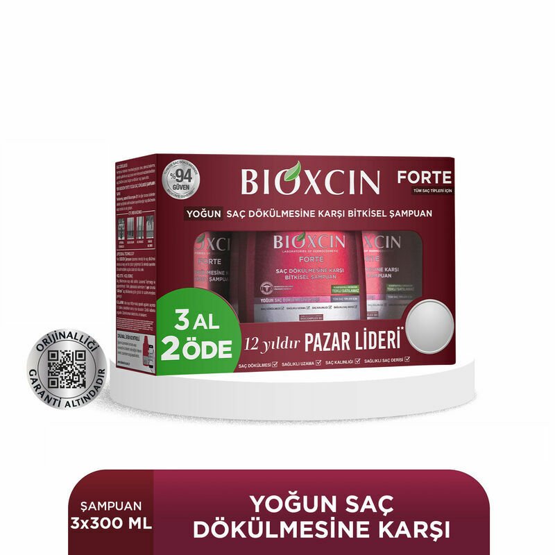 Bioxcin Forte Şampuan Bitkisel Yoğun Saç Dökülmesine Karşı 300 ml - 3 Al 2 Öde (149,80 TL Etiketli)