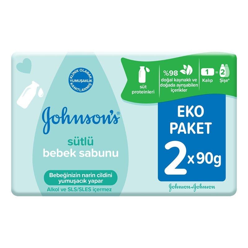 Johnson's Baby Sütlü Bebek Sabunu Eko Paket 2'li 90 gr