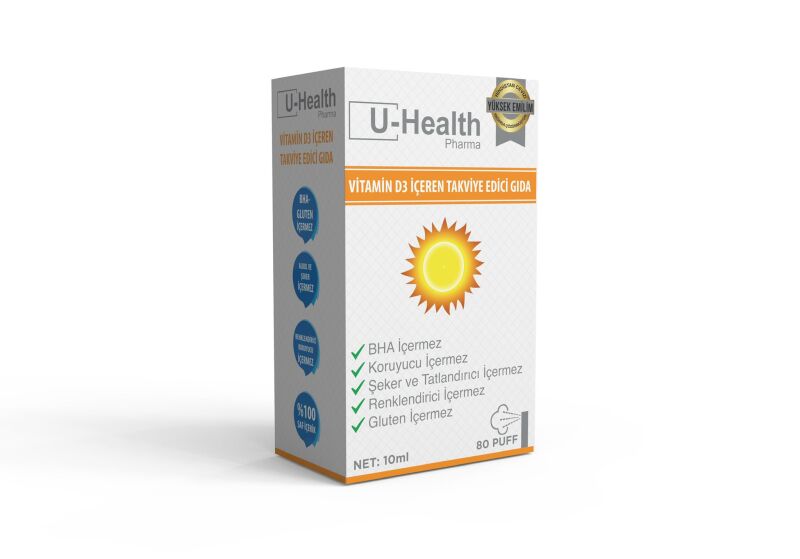 U-Health Pharma D3 Vitamini 10 ml - 80 Puff Sprey
