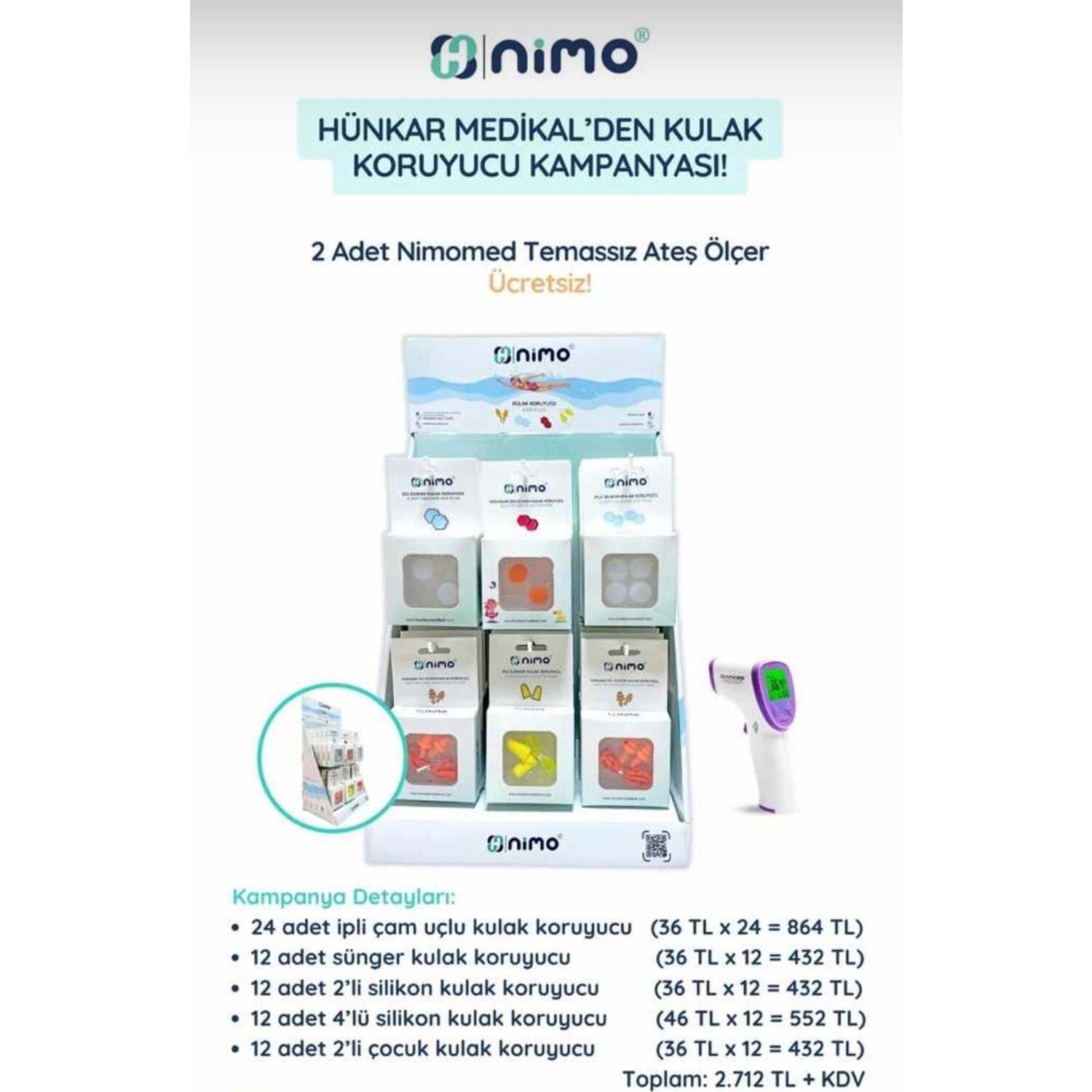 Nimo Silikon Kulak Koruyucu Standlı Set