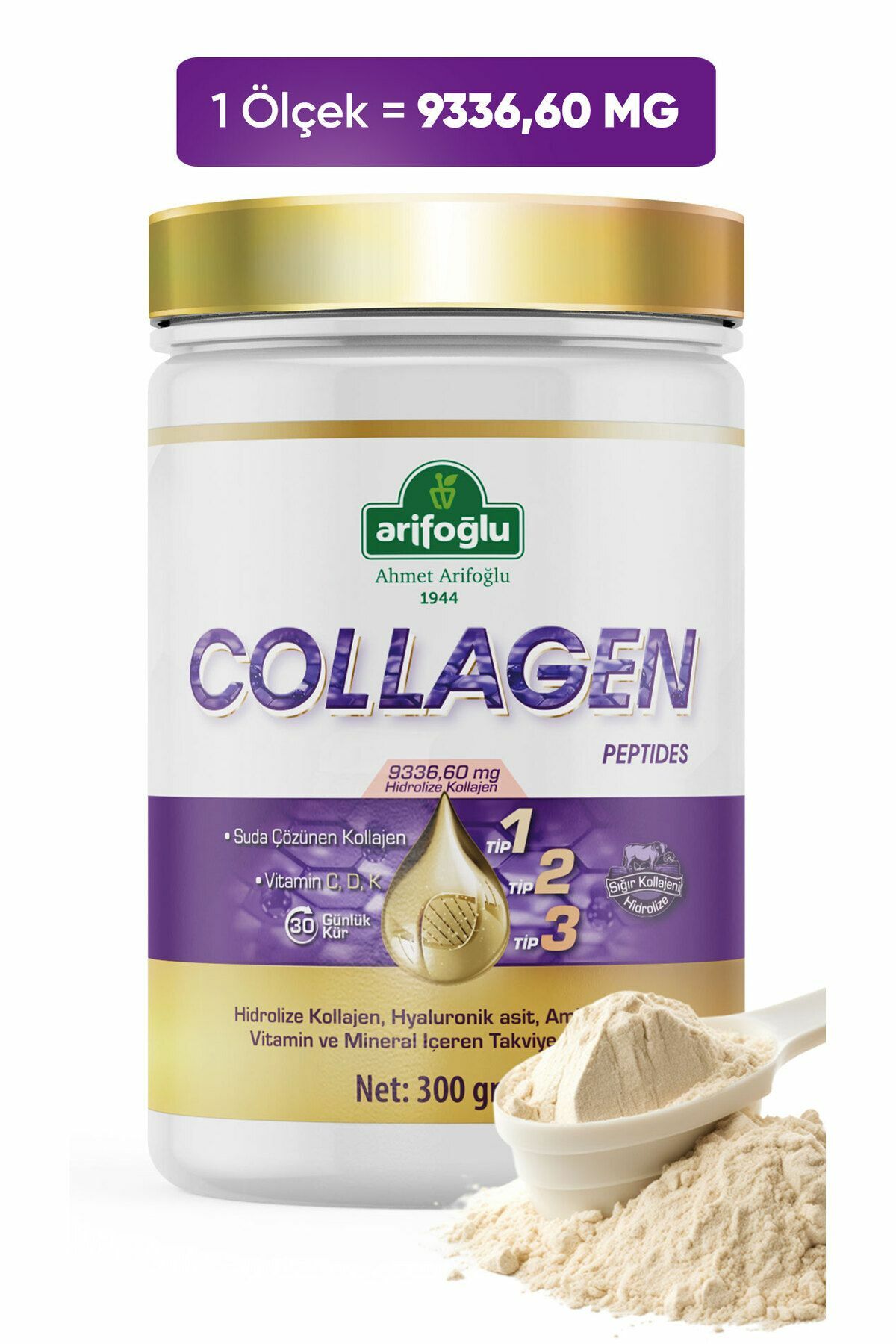 Arifoğlu Collagen Peptides Kolajen Takviye Edici Gıda 300 gr