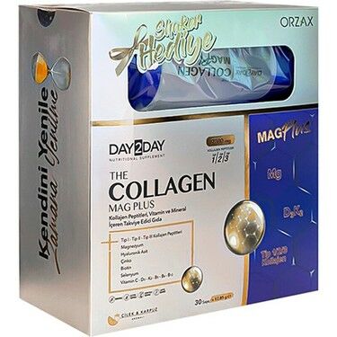 Day2Day Collagen Mag Plus Çilek Karpuz Aromalı 30 Saşe + Shaker Hediyeli