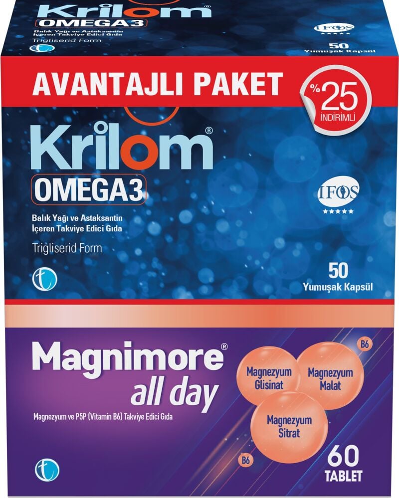 KRILOM OMEGA 3 + MAGNIMORE ALL DAY KOFRE