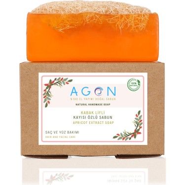 Agon El Yapımı Doğal Kabak Lifli Sabun Kayısı 120 gr