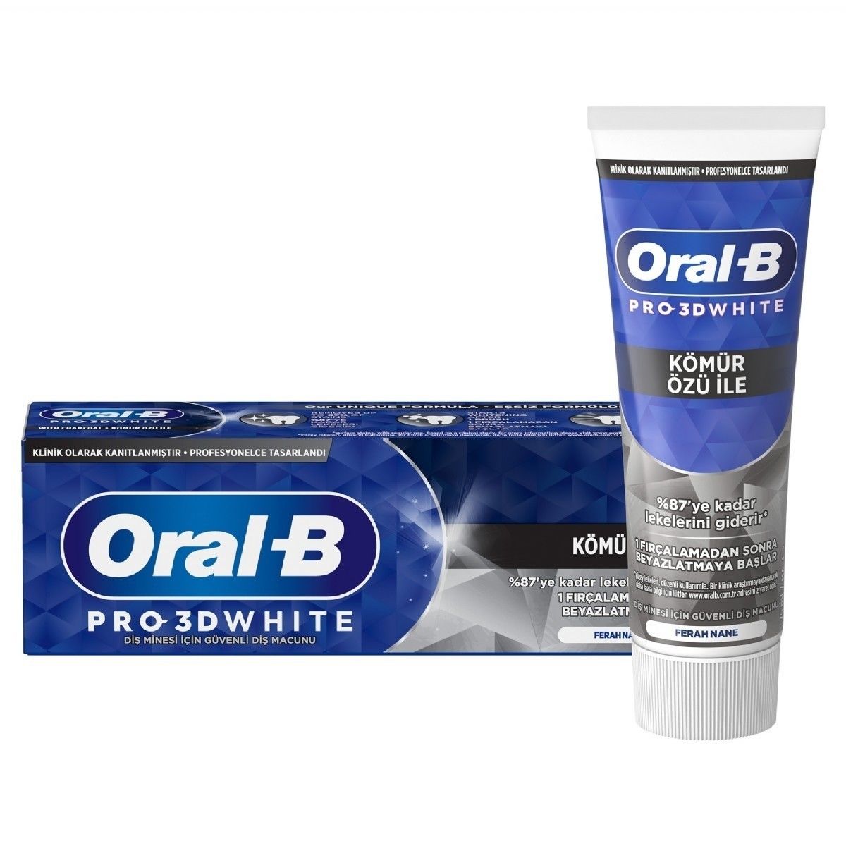 Oral-B Pro-3D White Kömür Özü Ferah Nane Diş Macunu 75 ml