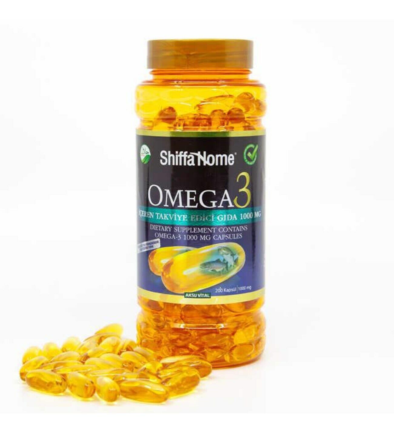 Shiffa Home Omega 3 Balık Yağı DHA EPA Soft 1000 mg 200 Softjel Kapsül