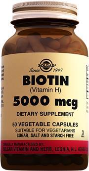 Solgar Biotin 5000 Mcg 50 Kapsül