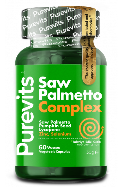 Purevits Saw Palmetto Complex Cüce Palmiye Çinko Kabak Çekirdeği Ekstraktı 60 Adet Veg Capsules