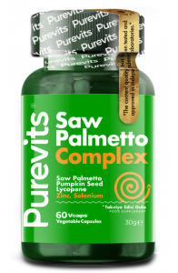 Purevits Saw Palmetto Complex Cüce Palmiye Çinko Kabak Çekirdeği Ekstraktı 60 Adet Veg Capsules