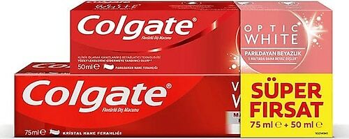Colgate Visible White Diş Macunu 75 ml + Optic White Diş Macunu 50 ml