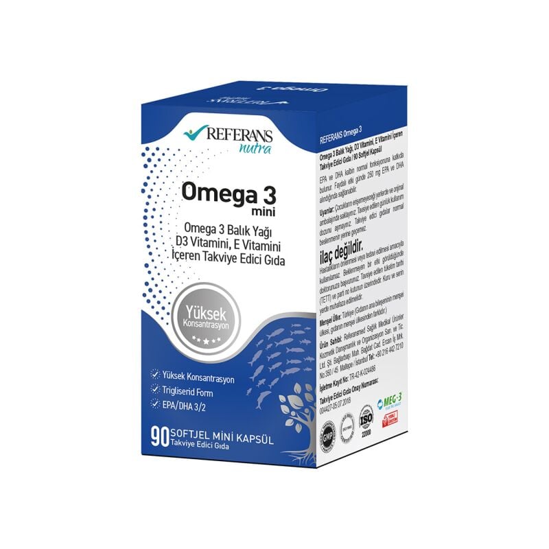 REFERANS NUTRA OMEGA 3 90 SOFT JEL MINI KAPSUL