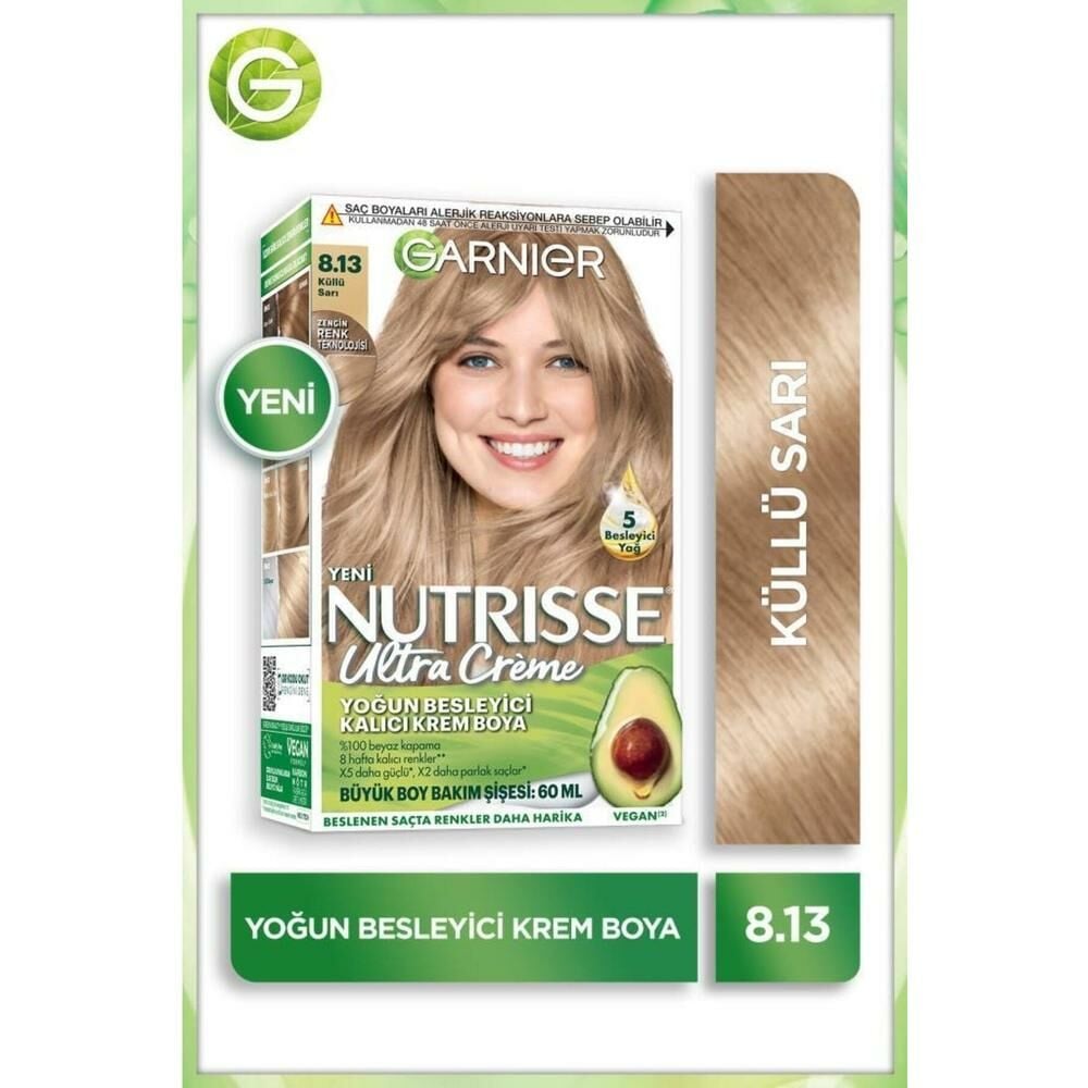 Garnier Color Nutrisse Ultra Creme Saç Boyası Açık Küllü Sarı No: 8,13