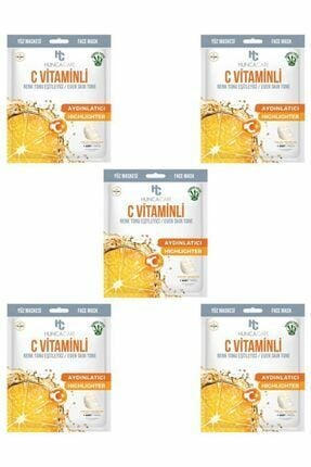 Hunca Care C Vitaminli Kağıt Yüz Maske Renk Tonu Eşitleyici Even Skin Tone - 5 Adet