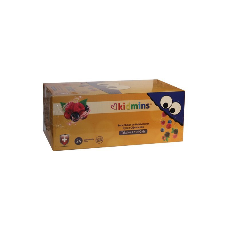 Kidmins Betaglukan ve Multivitamin Orman Meyveli Çiğnenebilir 24lü Pastil