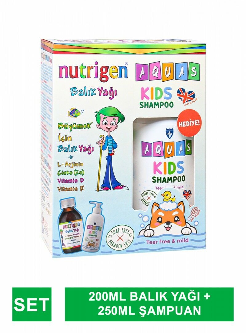 Nutrigen Balık Yağı Şurubu 200 ml + Aquas Kids Şampuan 250 ml Hediyeli