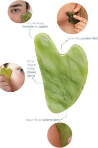 Gua Sha Taşı Yüz Masajı Kalp