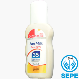 Sun Milk Pump Spray 200 ml 35 Faktör Vitamin E UVA UVB Güneş Sütü