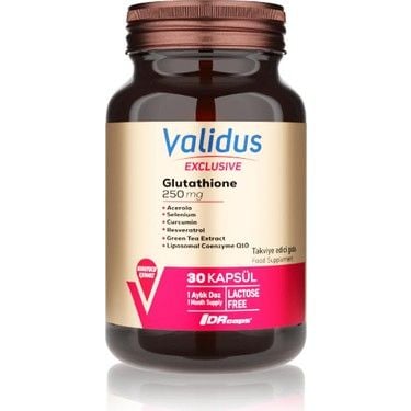 Validus Exclusive Glutathione 250 mg + Liposomal Koenzim Q10 30 Kapsül