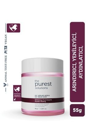 The Purest Solutions %0,6 Azelaic Acid Malic Acid Arındırıcı ve Aydınlatıcı Enzim Peeling Toz Temizleyici 55 gr