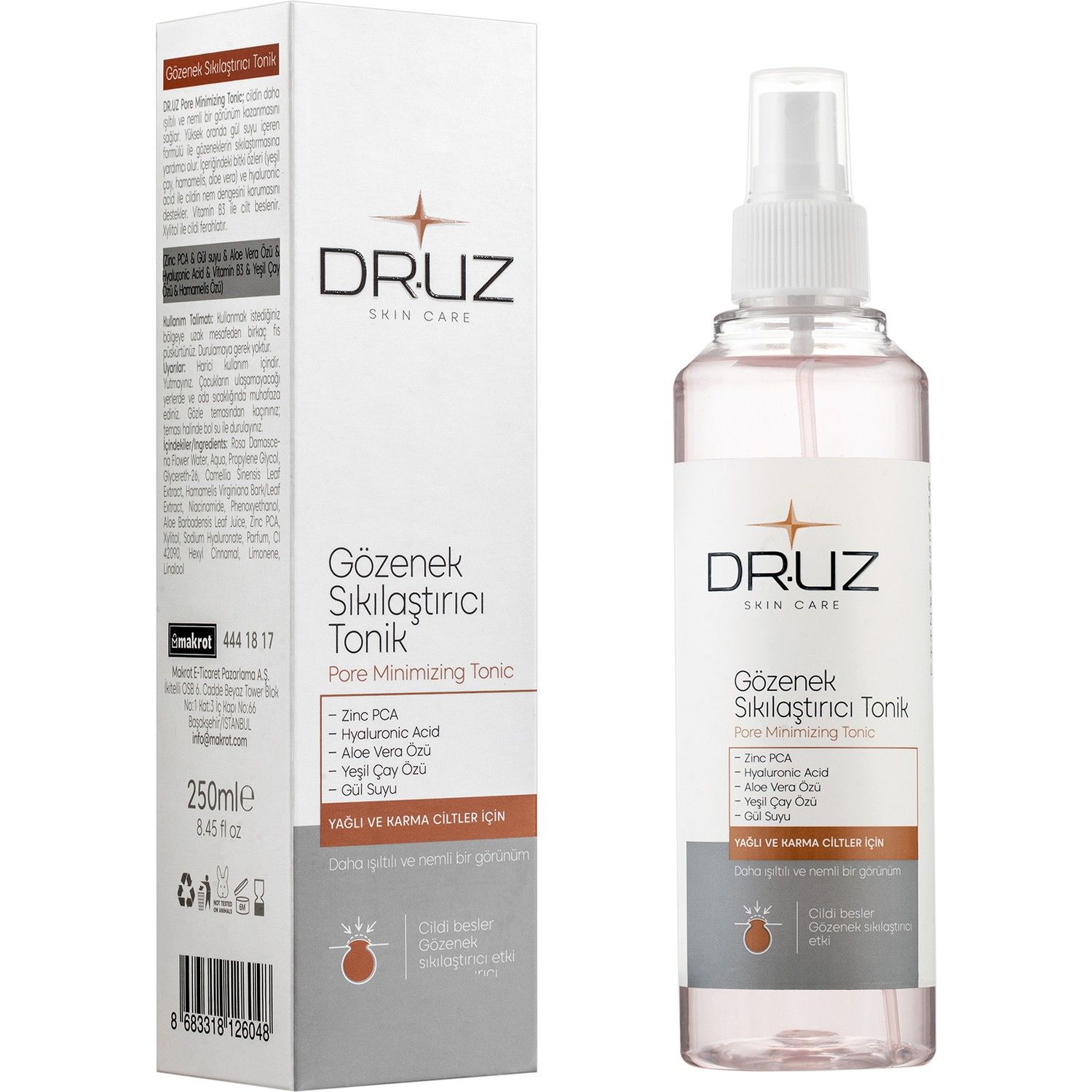 Dr. Uz Akne ve Sivilce Karşıtı Gözenek Sıkılaştırıcı Tonik 250 ml