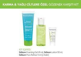 Bioderma Karma Yağlı Ciltler İçin Bakım Kiti - Foaming Gel 45 ml + Lotion 50 ml + Pore Refiner 2'li 5 ml
