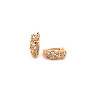 Xuping Geometrik Zirkon Taşlı Küpe Gold
