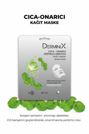 Derminix Cica Onarıcı Centella Asiatica İçeren Yüz Kağıt Maskesi