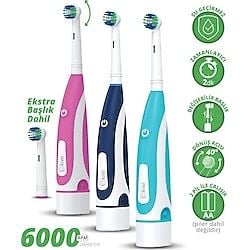 Kiwi KTB6015 Pilli Diş Fırçası Döner Başlıklı Kids - Beyaz