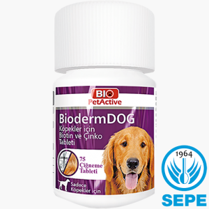 BiodermDOG 75 Tablet | 37,5 gr Köpekler için Biotin ve Çinko Tableti
