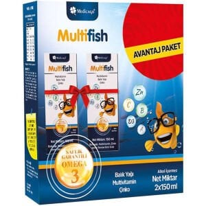 Medicago Multifish Şurup 150 ml - İkili Avantaj Paket İkinci Üründe %50 İndirim Etiketli