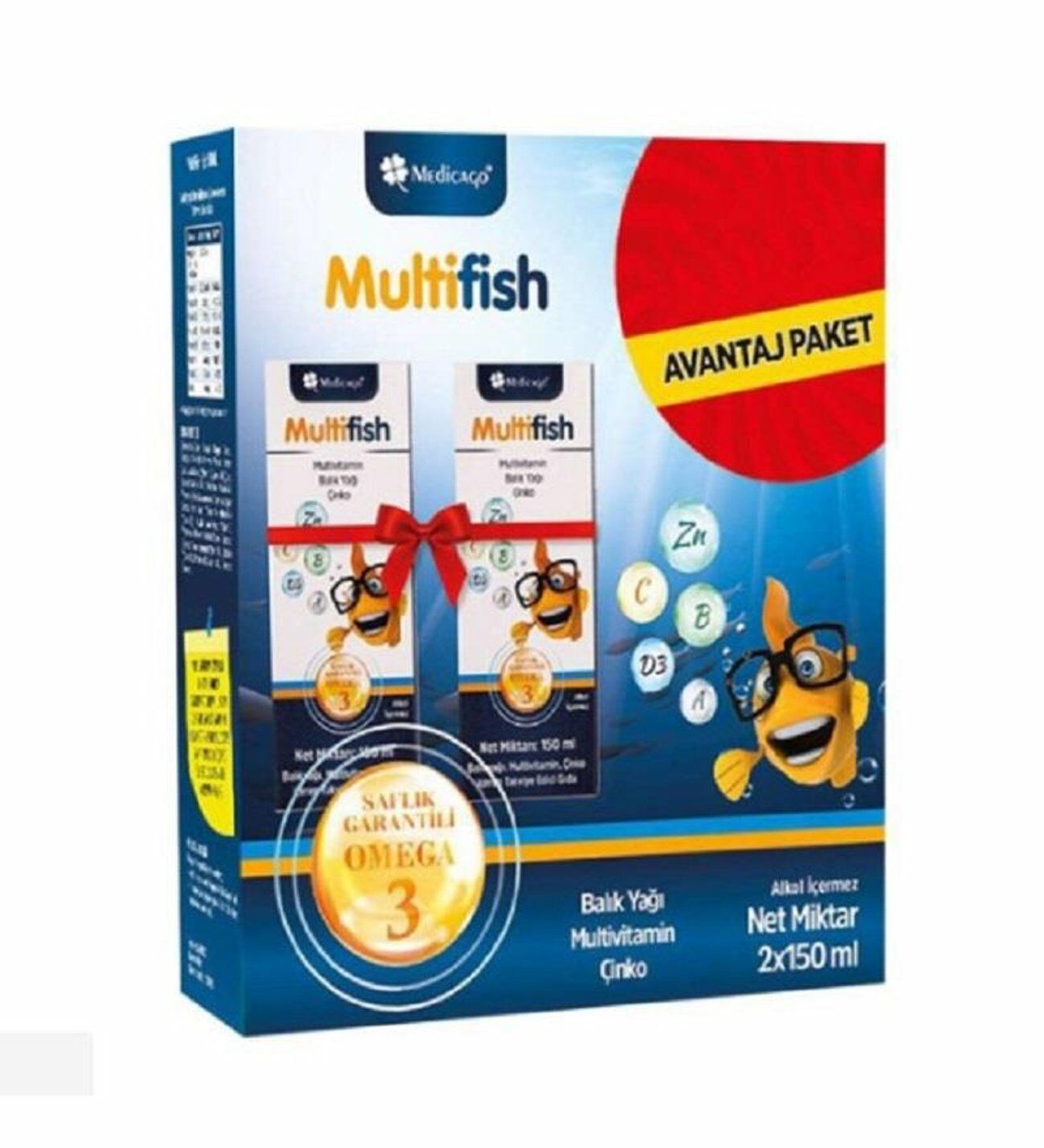Medicago Multifish Şurup 150 ml - 2'li Avantaj Paket 129 TL Etiketli
