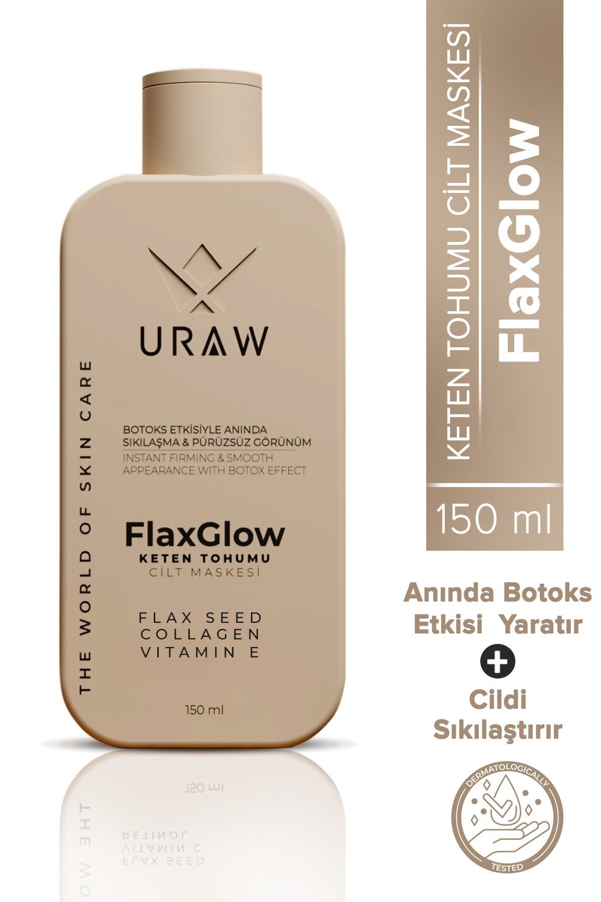 Uraw Keten Tohumlu Soyulabilir Maske Arındırıcı Sıkılaştırıcı ve Cilt Yenileyici Bakım 150 ml