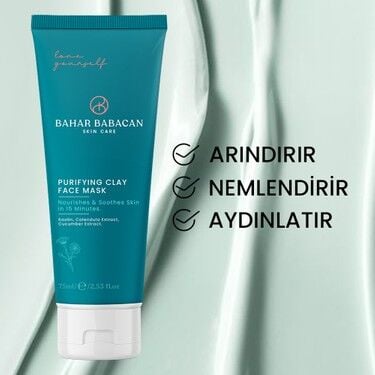 Bahar Babacan Kaolin Kili ve Calendula Özlü Arındırıcı Siyah Nokta Karşıtı Kil Maske 75 ml