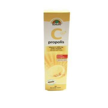 Sunlife Vitamin C+Propolis 20 Efervesan Tablet