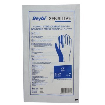 Beybi Sensitive Pudralı Steril Cerrahi Eldiven No:7