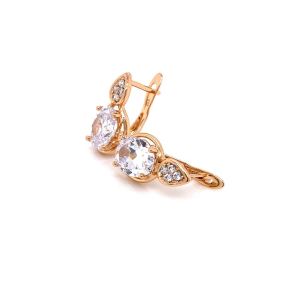 Xuping Tek Taşlı Küpe Gold