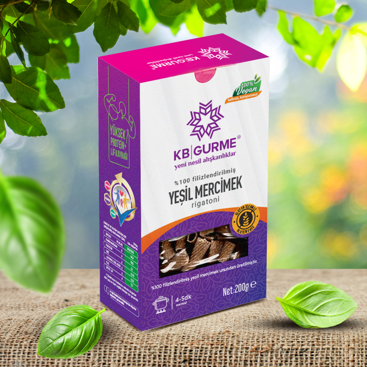 Kb Gurme Glutensiz Yeşil Mercimek Rigatoni Makarna 200 gr